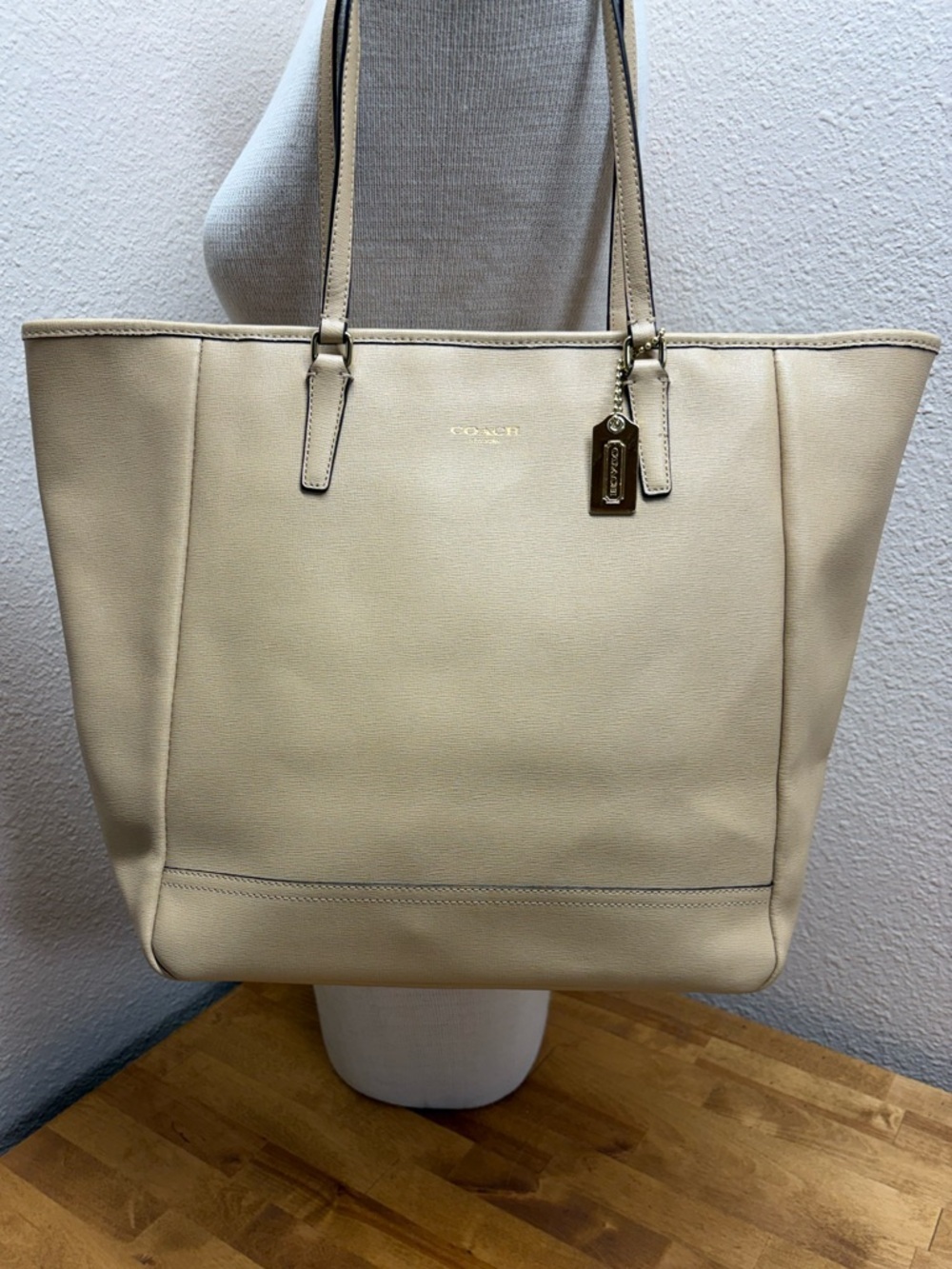 Coach Cream Leather Tote Bag